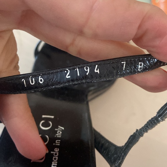 Tom Ford for Gucci lucite wedge block heels. Black patent leather. - Picture 9 of 9